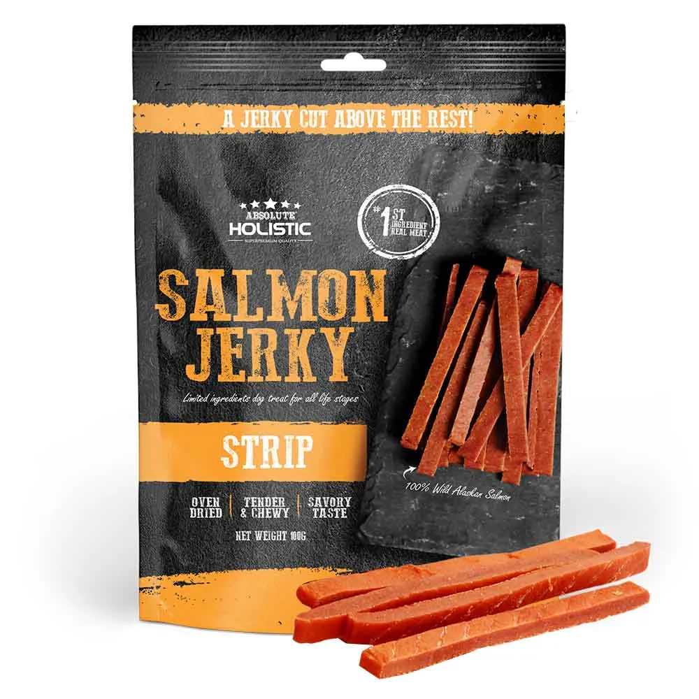 20% OFF: Absolute Holistic Salmon Loin Strip Grain Free Dog Treat 100g