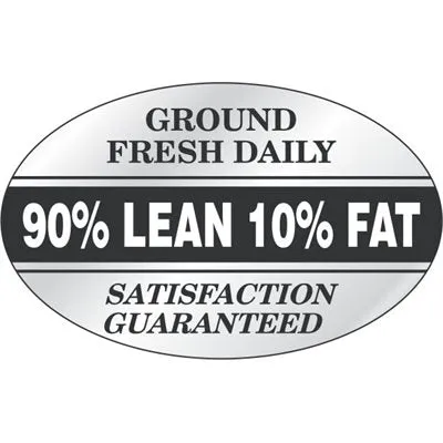 90% Lean Foil Oval Label | Roll of 500