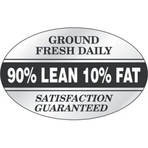 90% Lean Foil Oval Label | Roll of 500