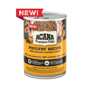 Acana Premium Pate Poultry Recipe Wet Dog Food 12.oz