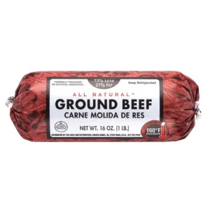 All Natural* 73% Lean/27% Fat Ground Beef, 1 lb Roll