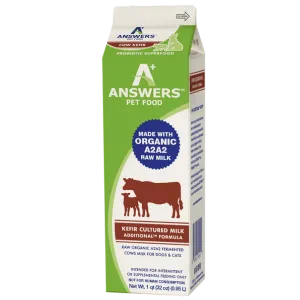 Answers Pet Food Raw Organic A2 Cows Milk Kefir, 1 Quart