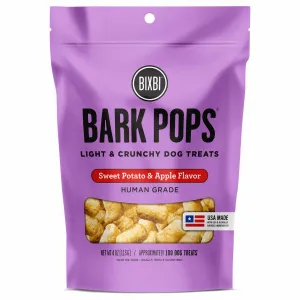 Bixbi Bark Pops Sweet Potato & Apple Flavour Light & Crunchy Training Dog Treats 4oz