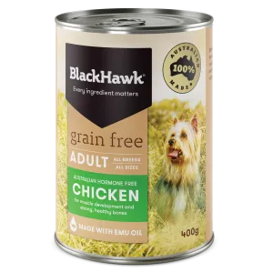 Black Hawk Grain Free Adult Chicken Wet Dog Food 400g x 12