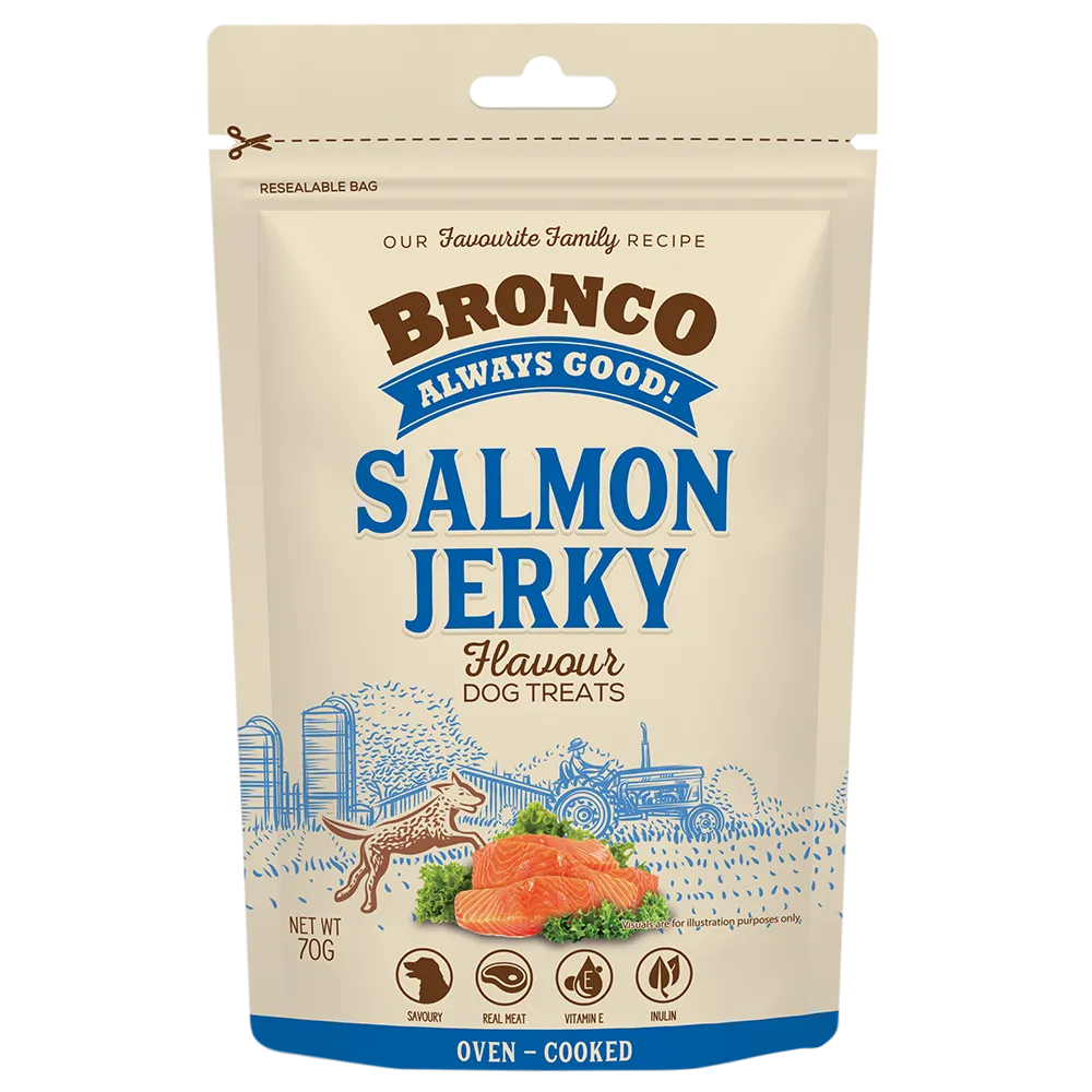 Bronco Dog Jerky Salmon 70g