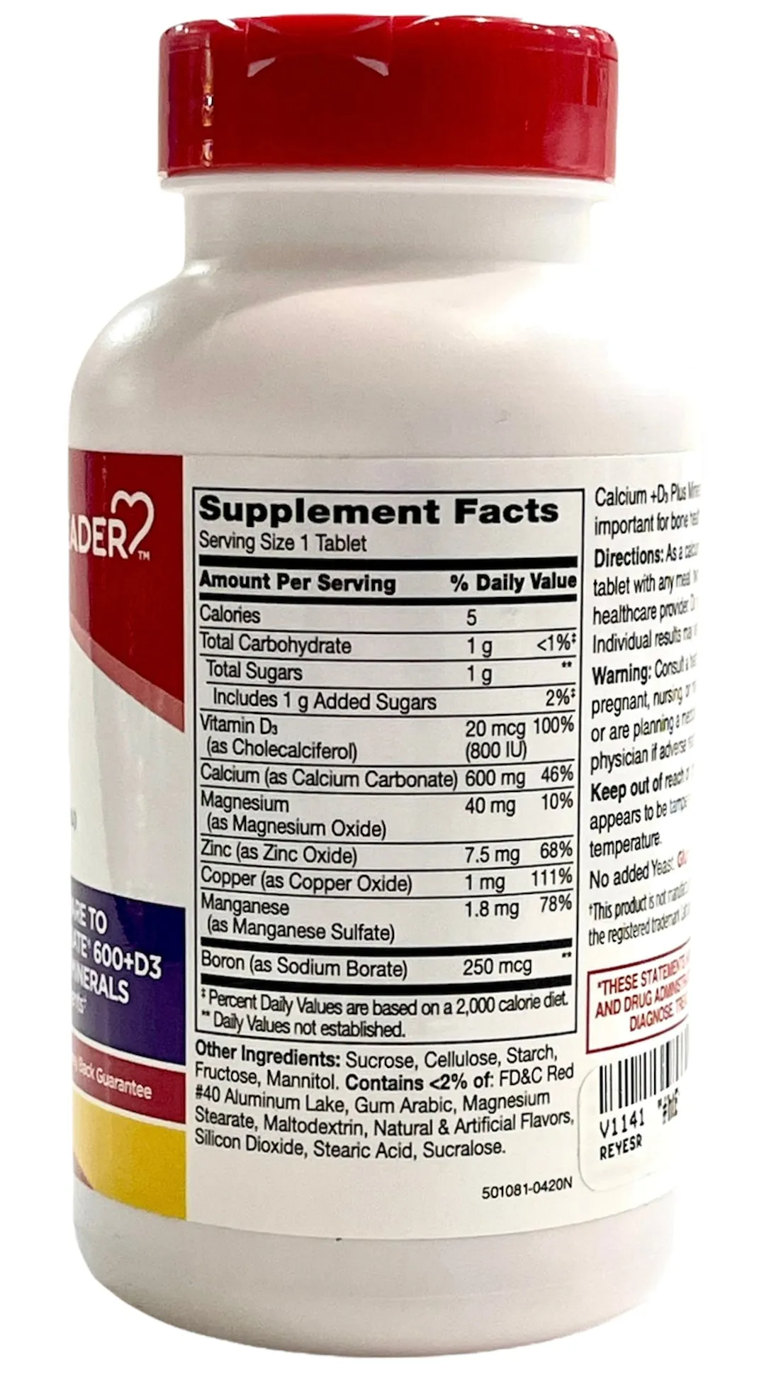 Calcium 600mg   D3 20mcg | Plus Minerals | 60 Fruit Punch Chewable Tablets