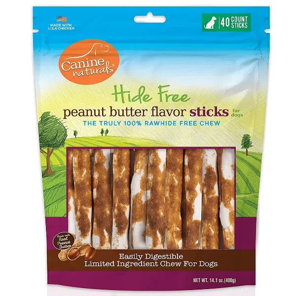 Canine Naturals Hide Free Peanut Butter Sticks Dog Chew