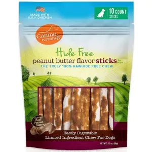 Canine Naturals Hide Free Peanut Butter Sticks Dog Chew