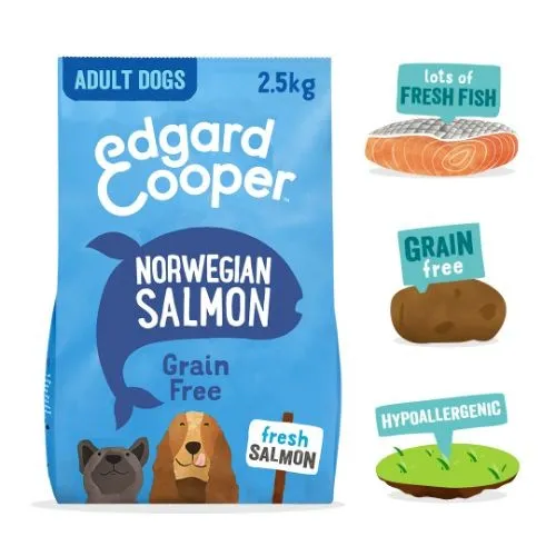 Edgard & Cooper Adult Grain Free Dry Dog Food with Fresh Norwegian Salmon 2.5kg