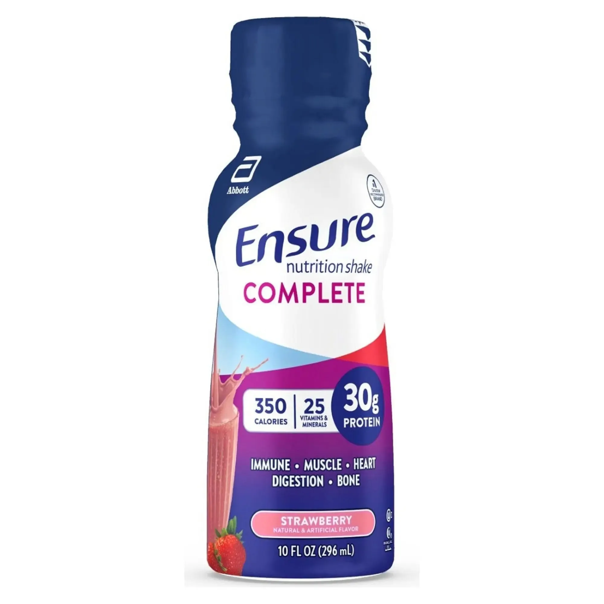 Ensure Complete® Nutrition Shake, Strawberry, 10-ounce bottle