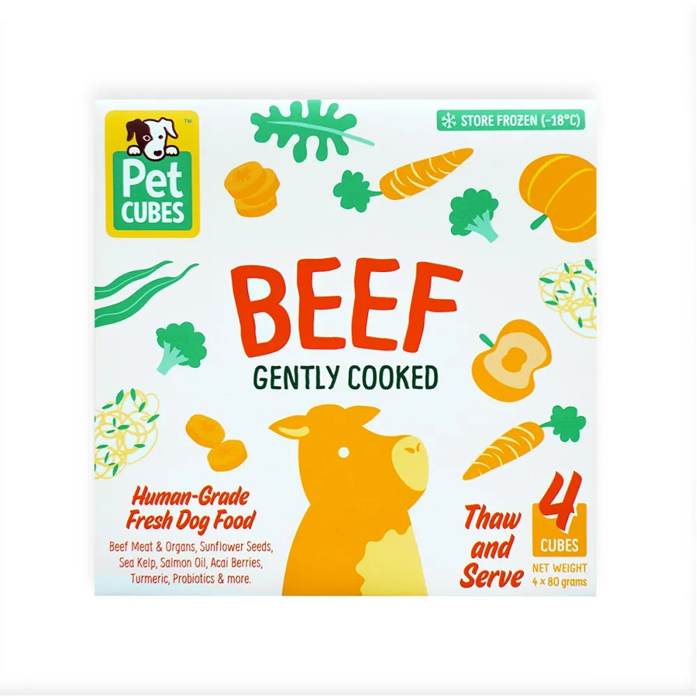 Frozen Fresh Human-Grade Gently Cooked Beef Adult Dog Food