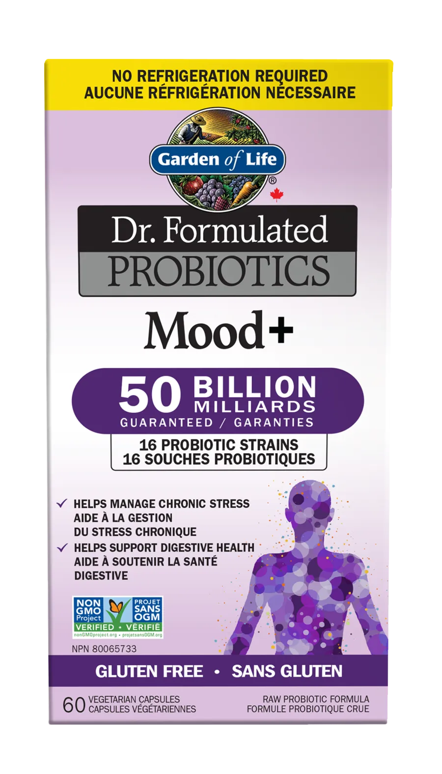 Garden of Life Dr. Form. Probiotics Mood  50 Billion Shelf Stable 60 Vegetarian Capsules