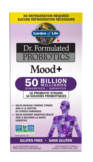 Garden of Life Dr. Form. Probiotics Mood  50 Billion Shelf Stable 60 Vegetarian Capsules