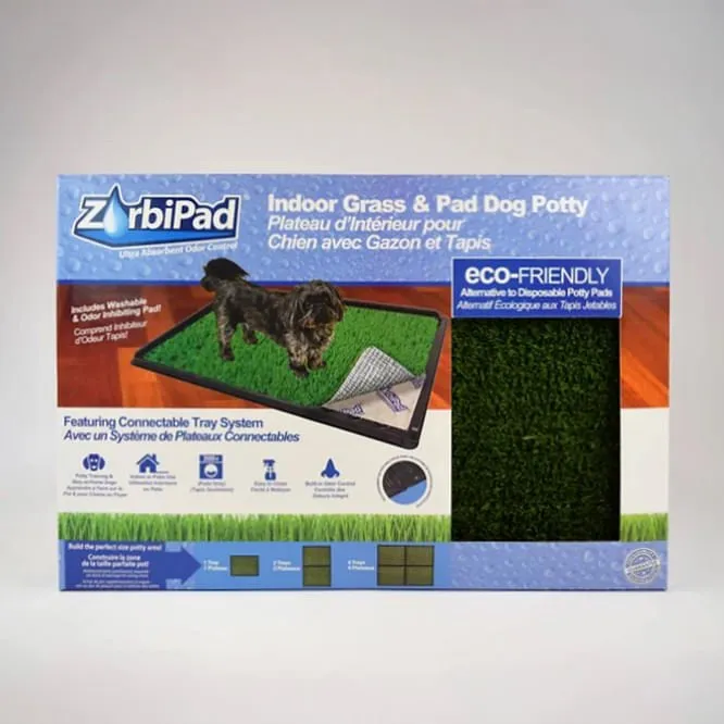 Indoor Dog Potty System, 16" x 24" (Tray, Pad, Grass)