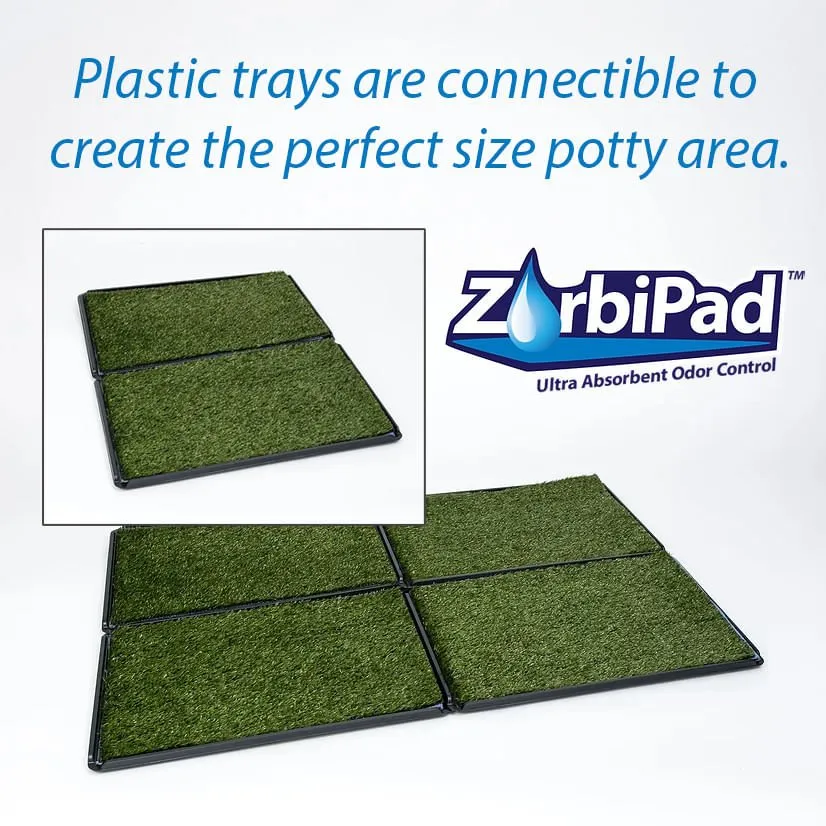 Indoor Dog Potty System, 16" x 24" (Tray, Pad, Grass)