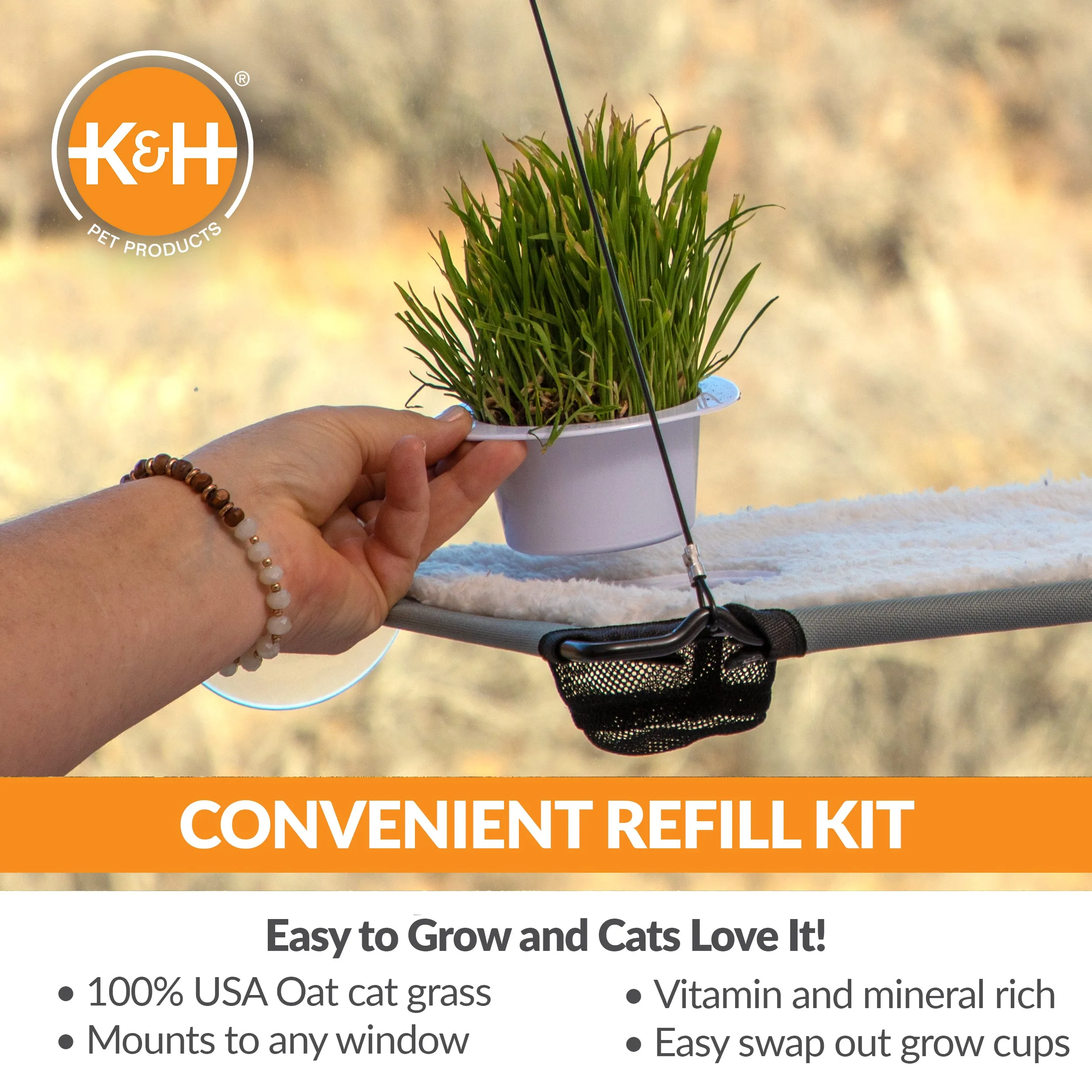 K&H Cat Grass Grow Station Growing Cup Refills