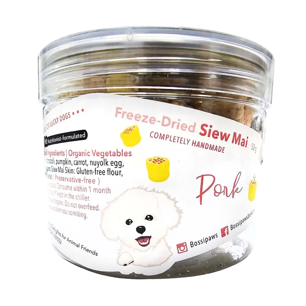 KOHE-VERSARY 10% OFF: BossiPaws Dim Sum Siew Mai Pork Grain-Free Freeze-Dried Dog Treats 50g