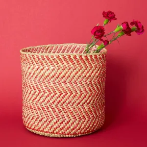 Large Red Iringa Indoor Planter Toy Storage Woven Basket