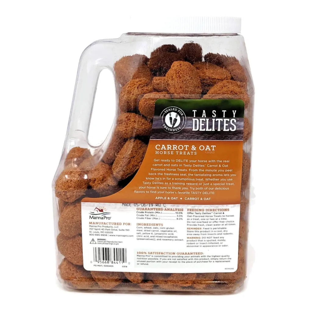 Manna Pro Tasty Delites Carrot & Oat Treats For Horses (3 lb)