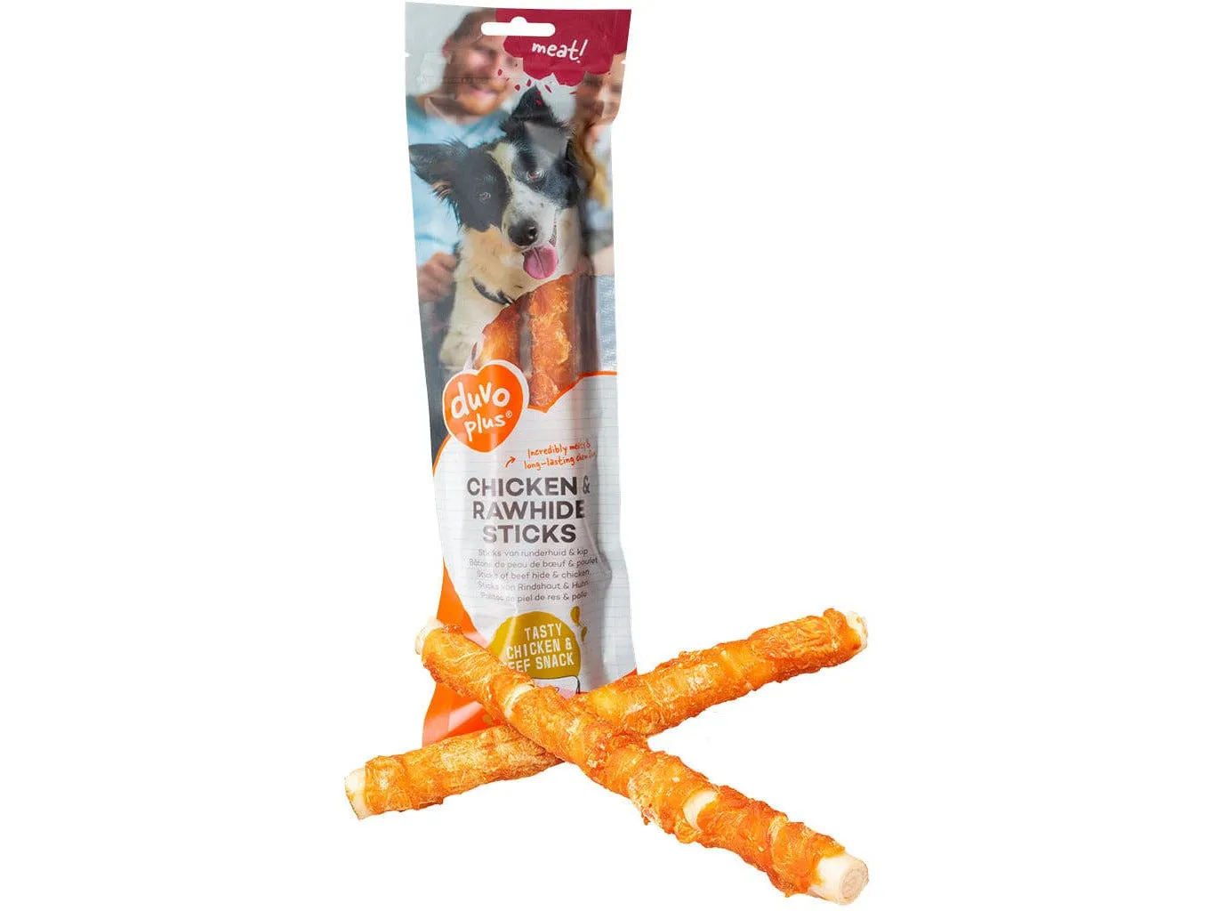 Meat! Chicken & Rawhide Sticks Large 25Cm - ± 2St