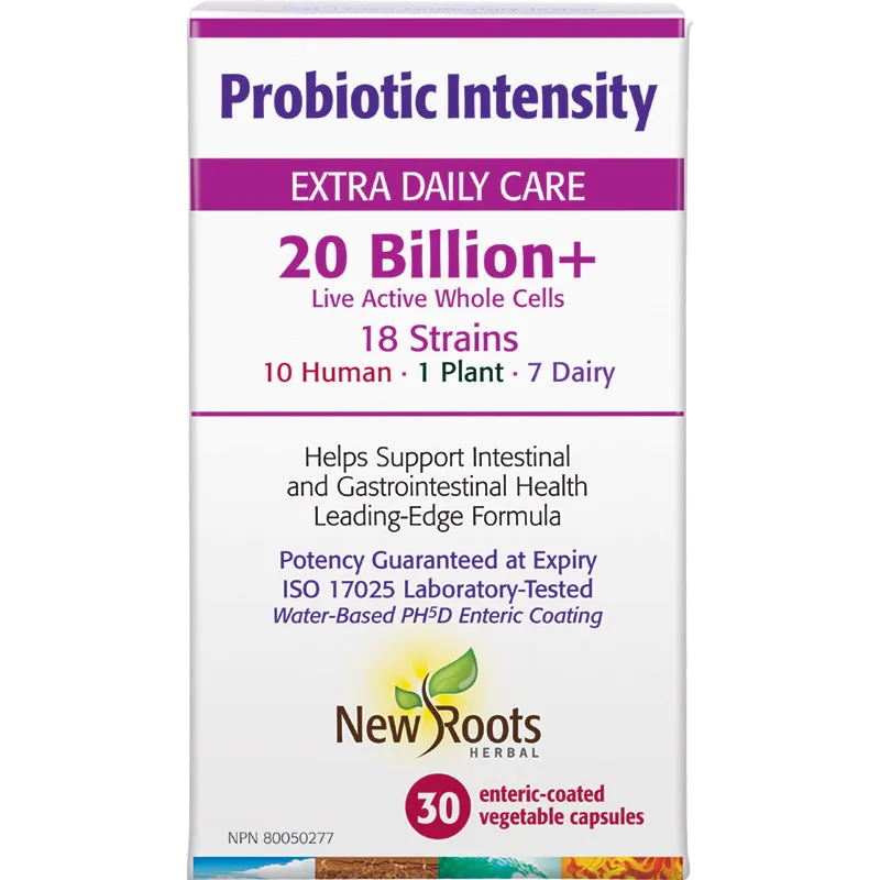 New Roots Probiotic Intensity 20 Billion  30 Enteric-Coated Vegetarian Capsules