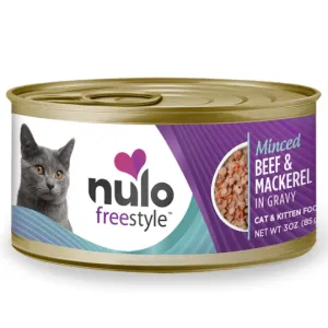 Nulo Freestyle Minced Beef & Mackerel Recipe Canned Cat Food, 3oz