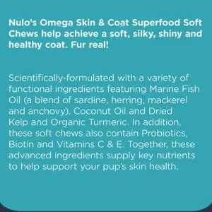 Nulo Omega Coconut Flavor Skin & Coat Soft Chews Supplement for Dogs, 90 Count