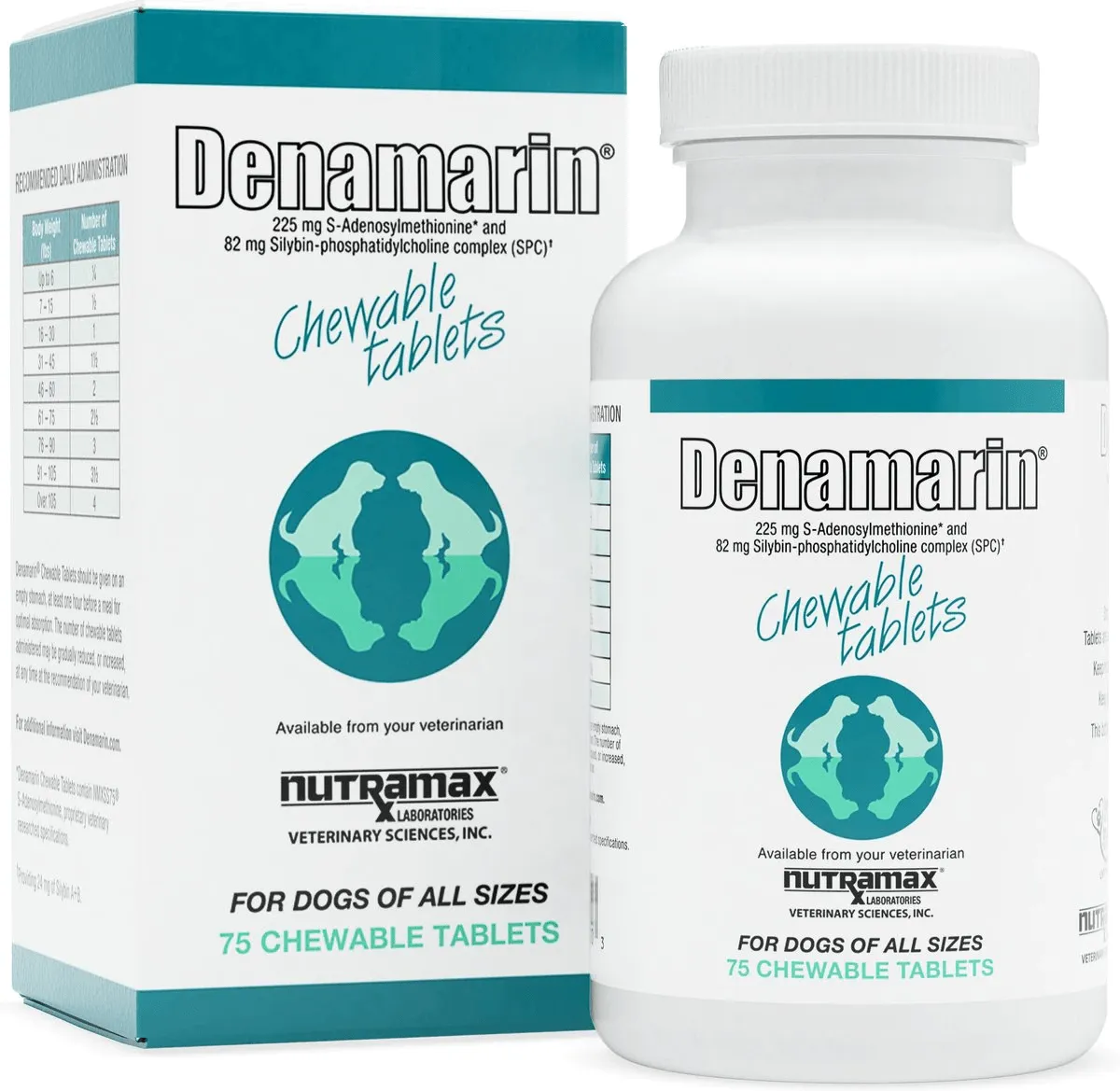 Nutramax Denamarin Liver Health Supplement for Dogs, With S-Adenosylmethionine (SAMe) and Silybin