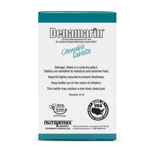 Nutramax Denamarin Liver Health Supplement for Dogs, With S-Adenosylmethionine (SAMe) and Silybin