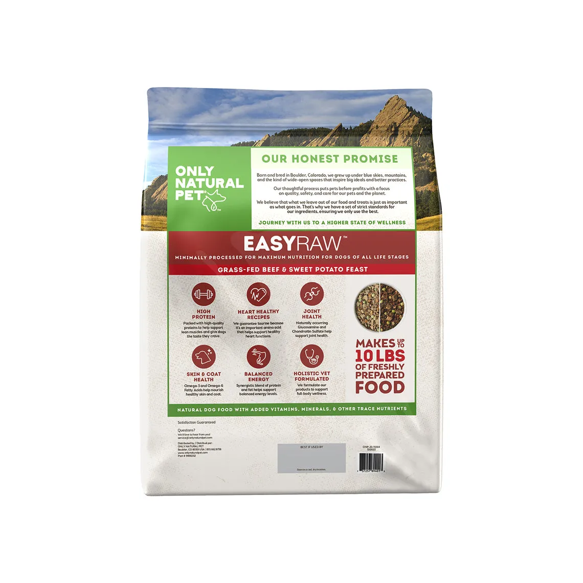 Only Natural Pet EasyRaw Grass-Fed Beef & Sweet Potato Feast Dehydrated Dog Food