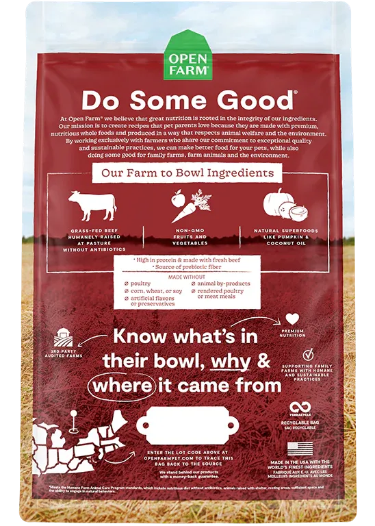 Open Farm - Grain Free Grass Fed Beef - Dry Dog Food