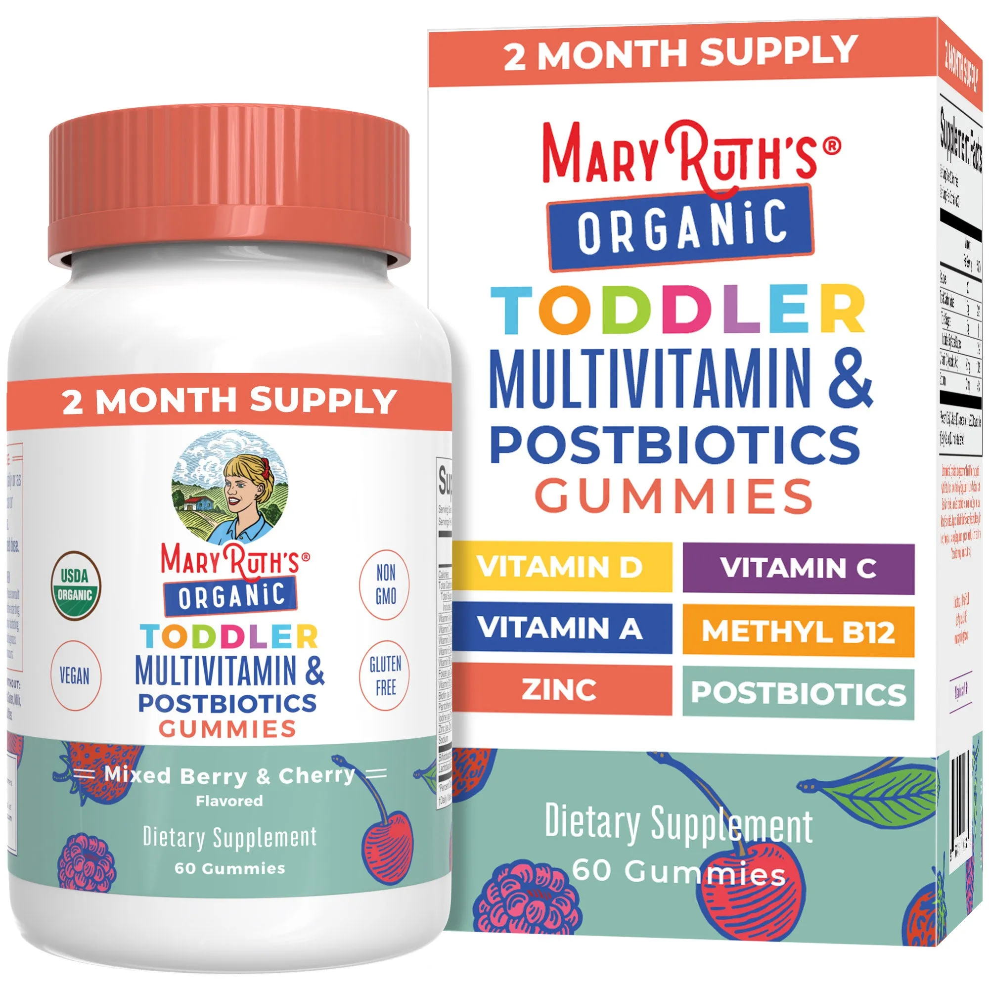 Organic Toddler Multivitamin   Postbiotics Gummies