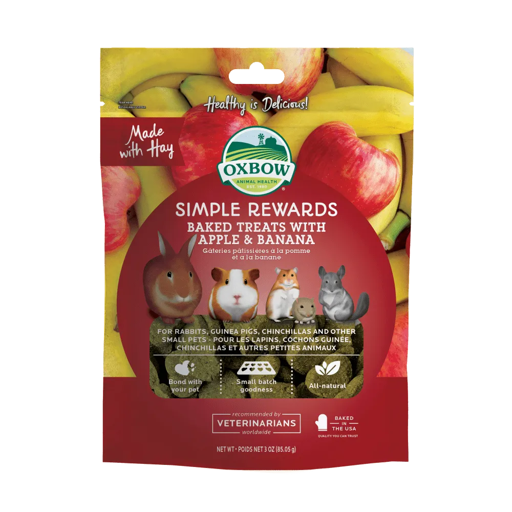 Oxbow Simple Rewards Baked Treats - Apple & Banana