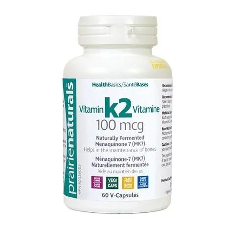 Prairie naturals - vitamin k2 mk-7 100 mcg - 60 vcaps