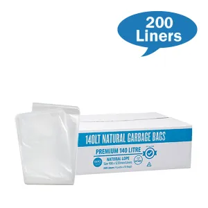 Premium Clear 140Lt Rubbish Bin Liners