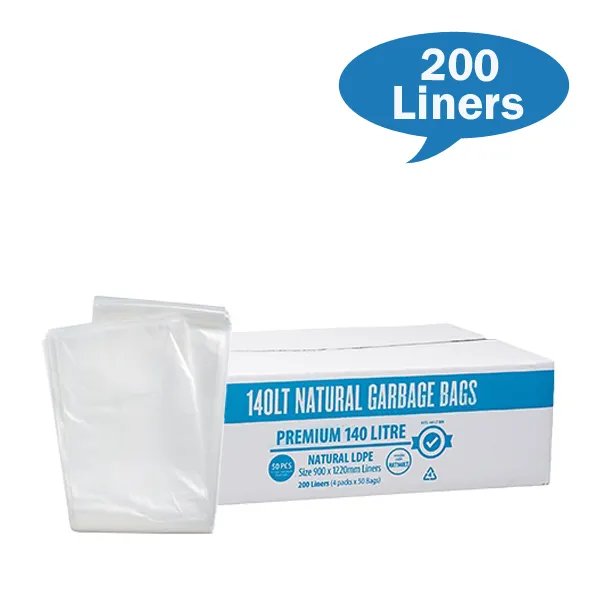 Premium Clear 140Lt Rubbish Bin Liners