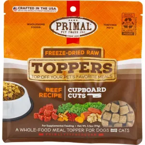 Primal Cupboard Cuts Beef Grain-Free Freeze-Dried Raw Food Toppers For Dogs & Cats