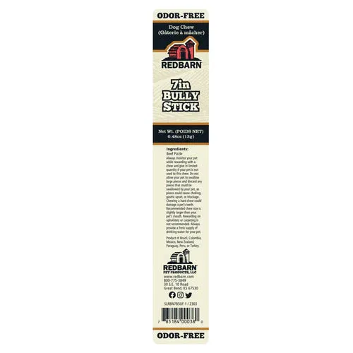 Redbarn Odor-Free Bully Stick Chew for Dogs