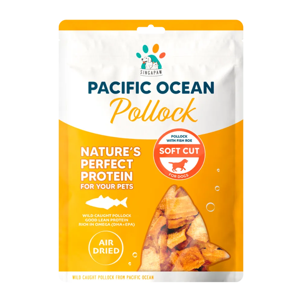 Singapaw Dog Pacific Ocean Air Dried Pollock With Fish Roe Soft Cut