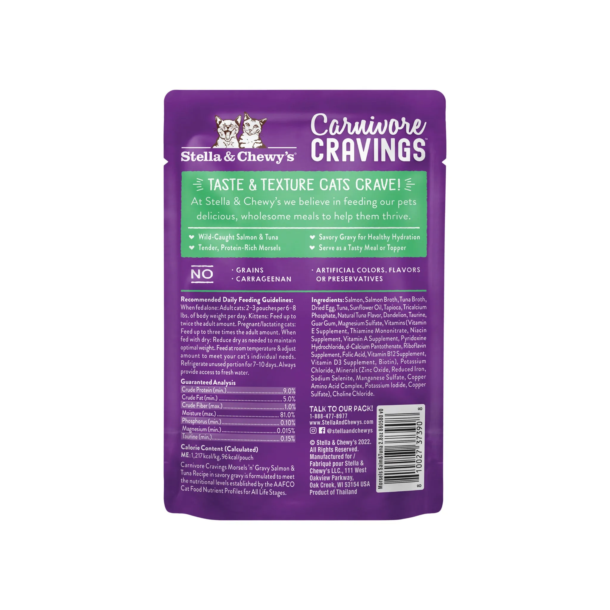 Stella & Chewy's Cravings Morsels with Gravy Cat Food 2.8 oz Case of 24