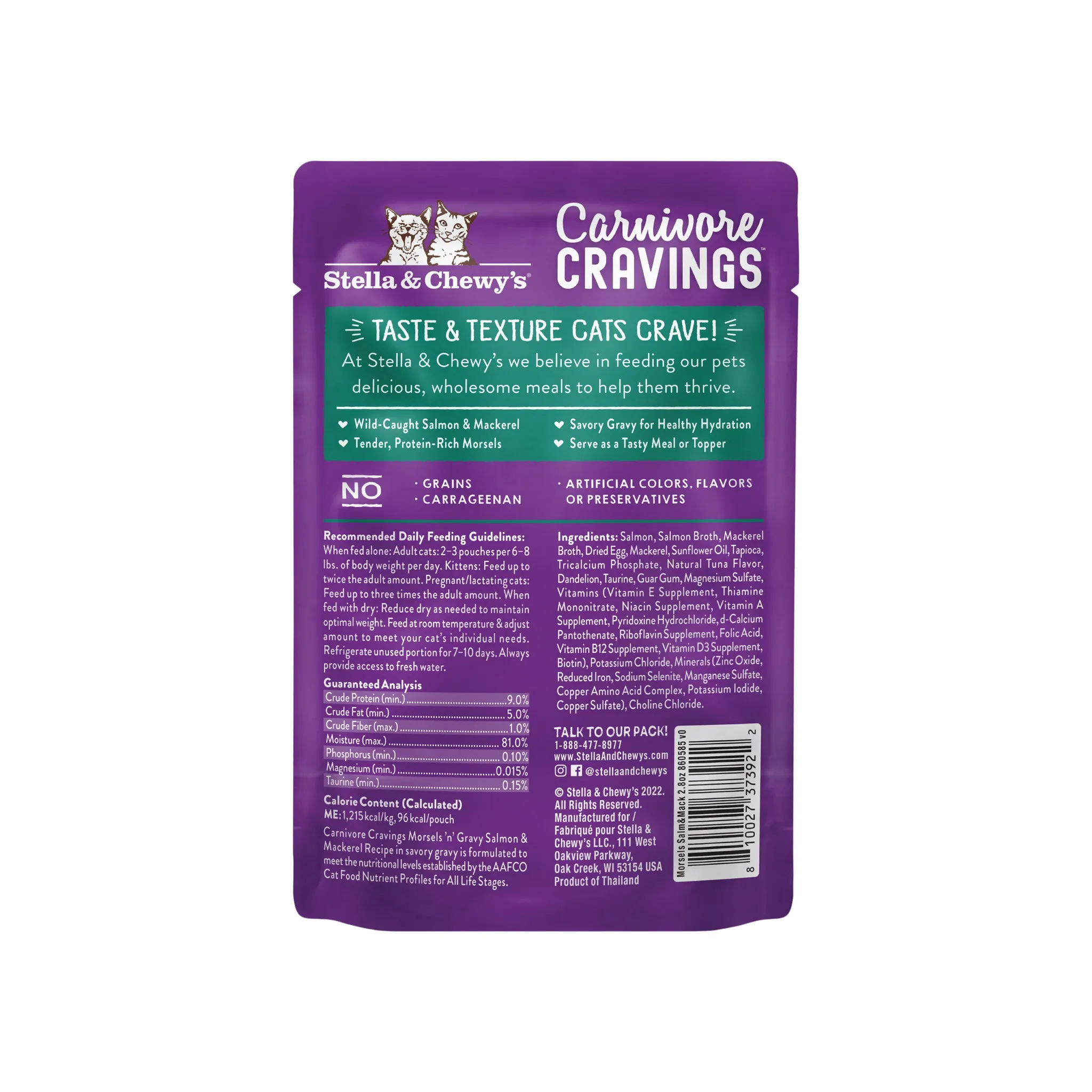 Stella & Chewy's Cravings Morsels with Gravy Cat Food 2.8 oz Case of 24