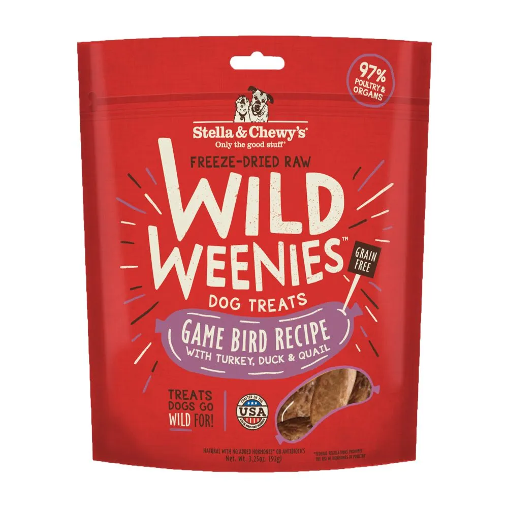 Stella & Chewy’s Wild Weenies Game Bird Recipe Grain-Free Freeze-Dried Dog Treats 3.25oz (Exp 22Jan25)