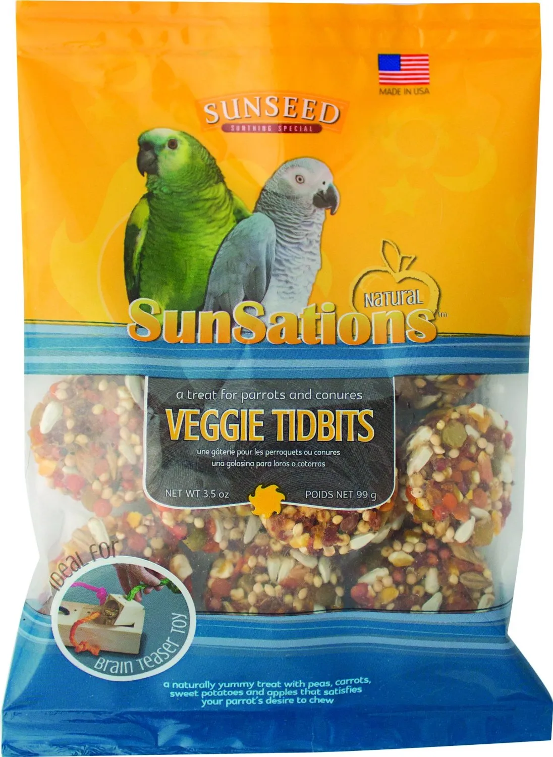 Sunseed SunSations Veggie Tidbits Bird Treat 3.5oz