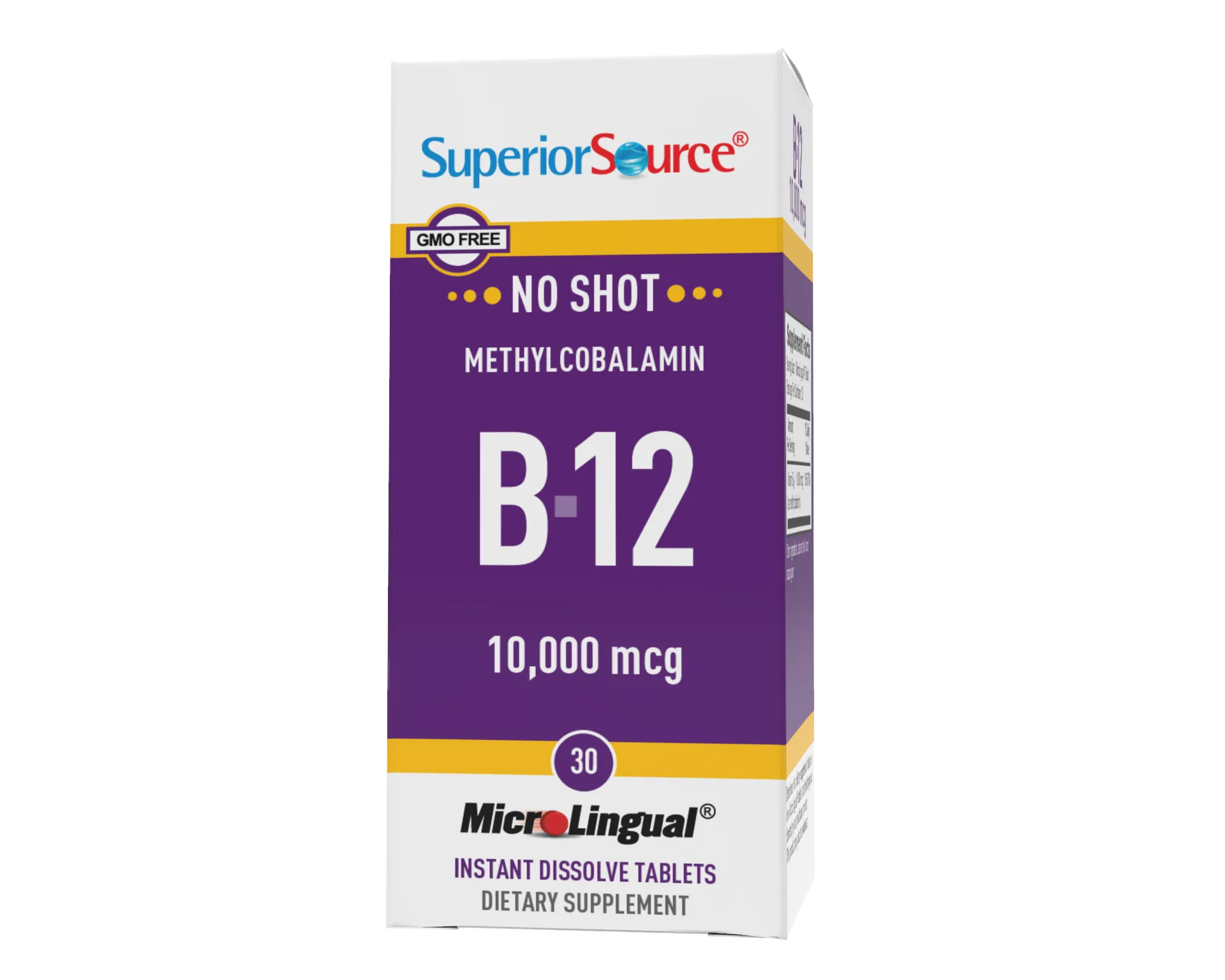 Superior Source NO SHOT Methylcobalamin Extra Strength B-12 10,000 mcg