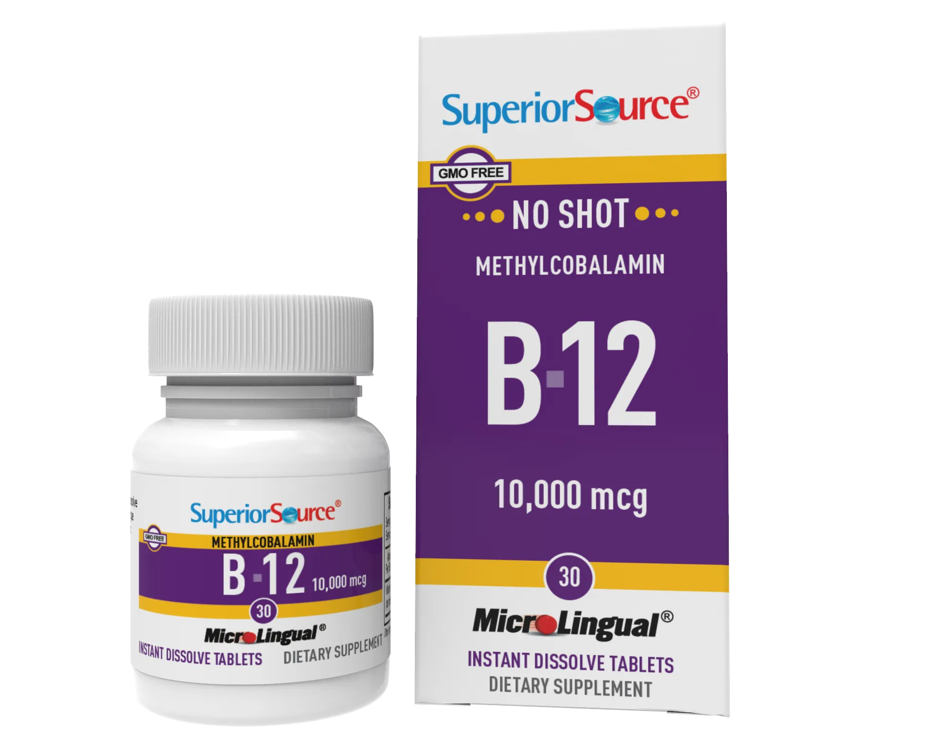 Superior Source NO SHOT Methylcobalamin Extra Strength B-12 10,000 mcg