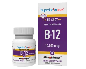 Superior Source NO SHOT Methylcobalamin Extra Strength B-12 10,000 mcg