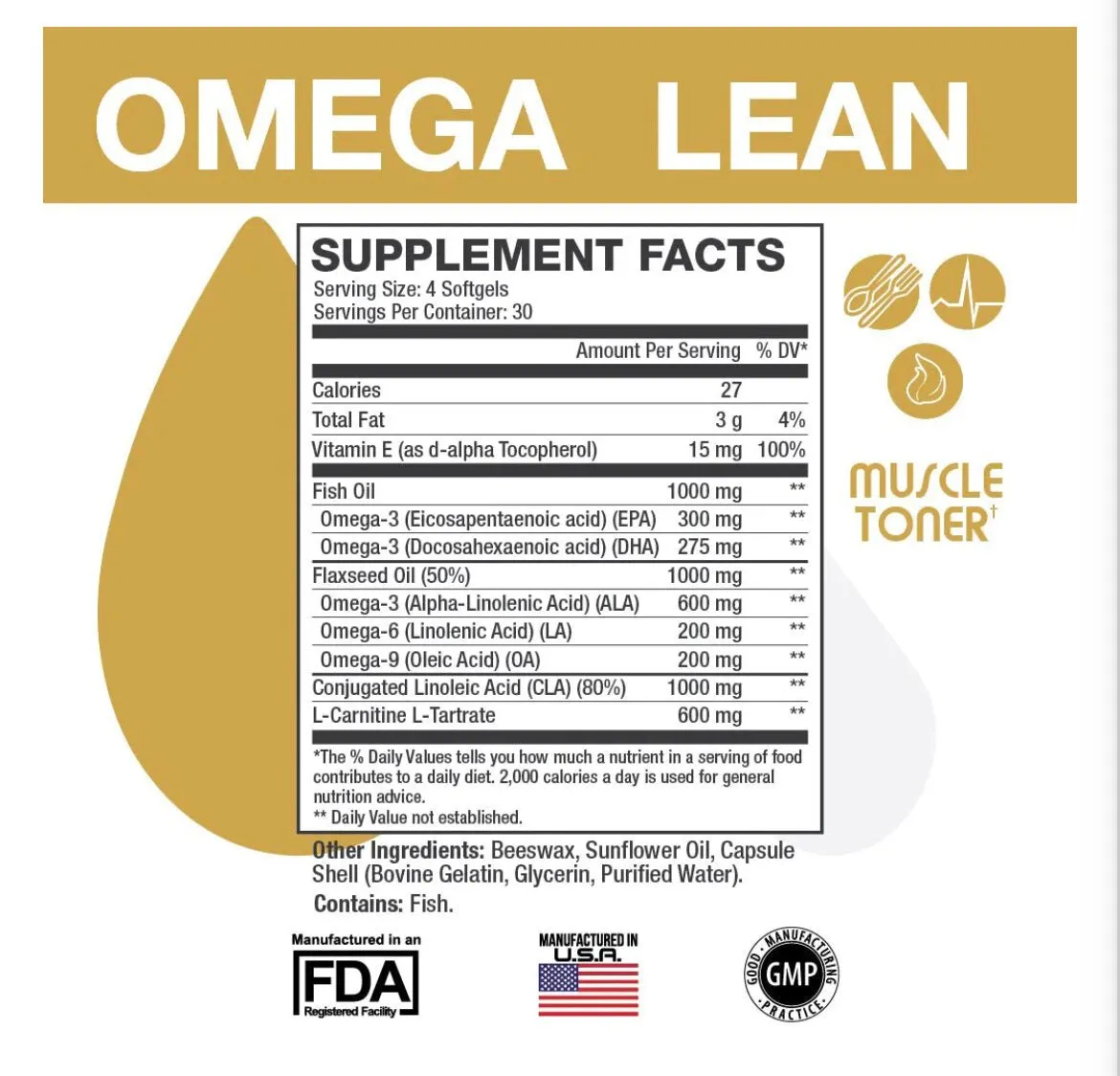 Sweat Ethic- Omega Lean- Muscle Toner 120 Softgels