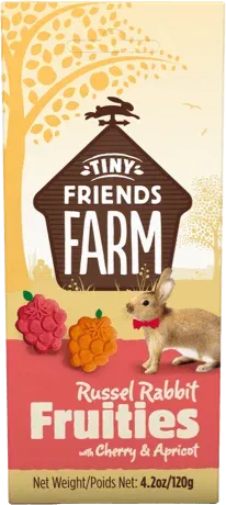 Tiny Friends Farm | Small Pet Treats | Russel Rabbit Fruities with Cherry & Apricot - 120g