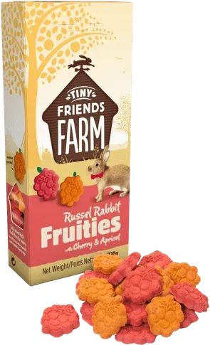 Tiny Friends Farm | Small Pet Treats | Russel Rabbit Fruities with Cherry & Apricot - 120g