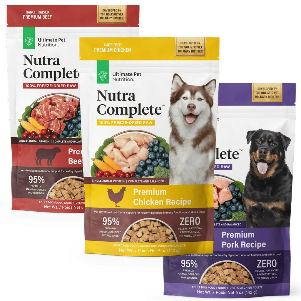 Ultimate Pet Nutrition Nutra Complete Premium Freeze-Dried Raw Dog Food Bundle!